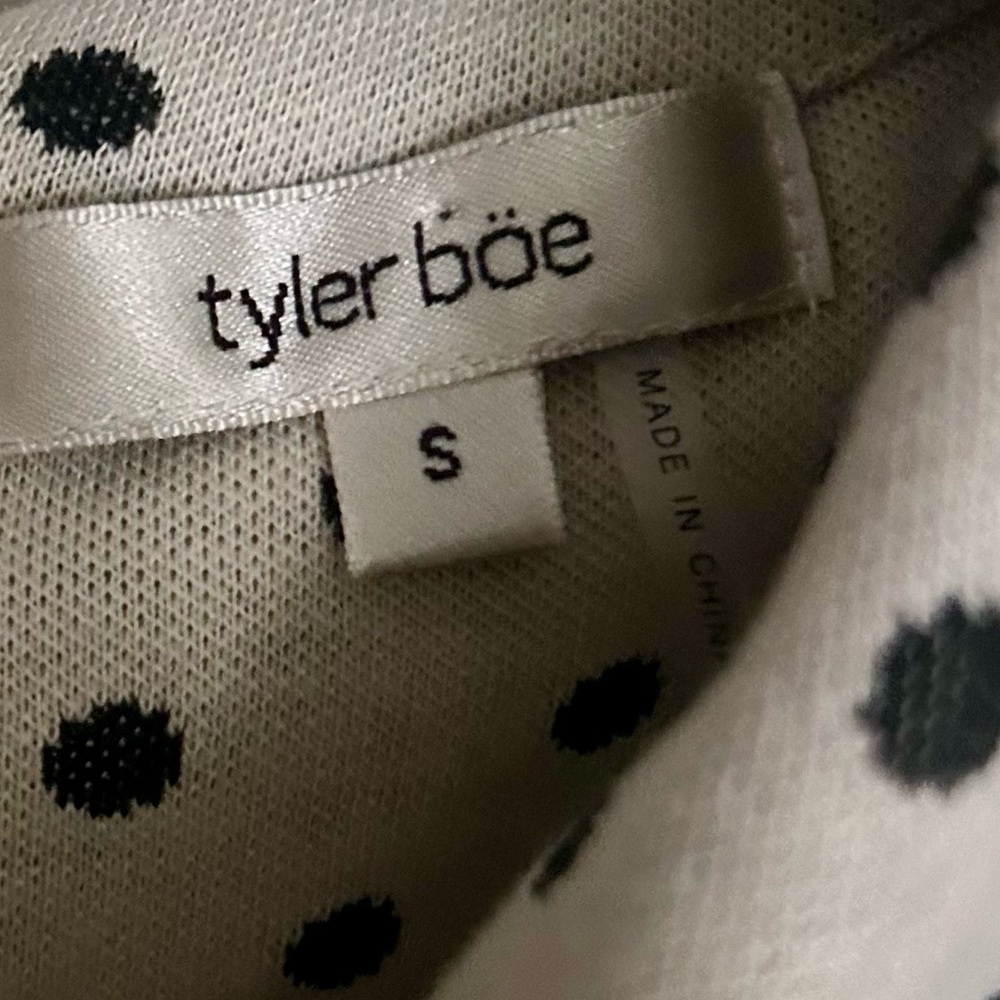 TYLER BOE Kristen Jacquard Polka Dot Collared Mini Dress Academia Twee Mod | S - Picture 9 of 16